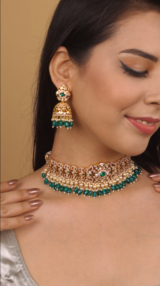 Enchanting Kundan Emerald Set