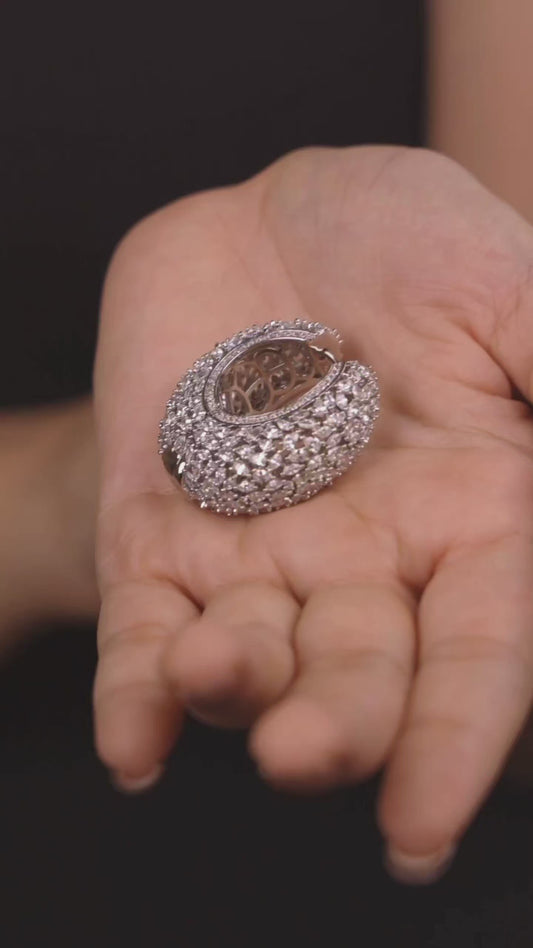 Bold Cz American Diamond Hoop