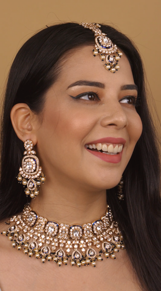 Royal Blue Kundan Choker Set